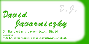 david javorniczky business card